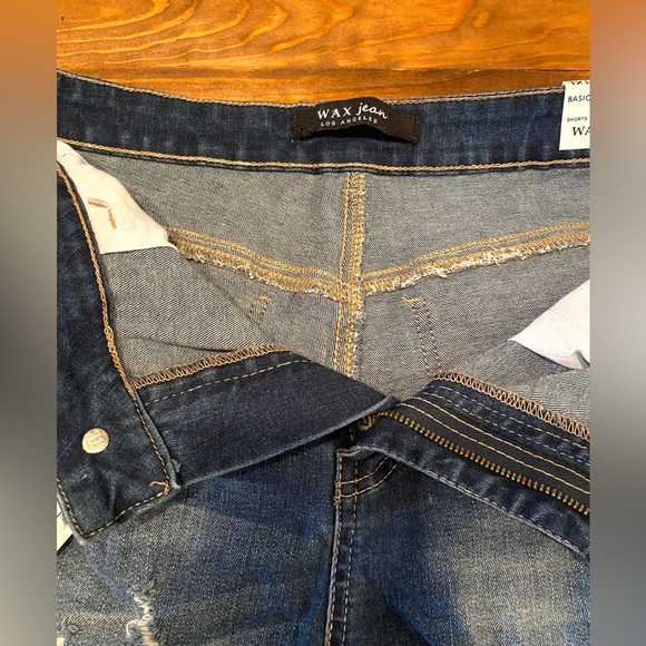 Women's Plus Size 1XL flower embroided Curvy Denim Jean Ripped Shorts Wax Jeans - Picture 14 of 15